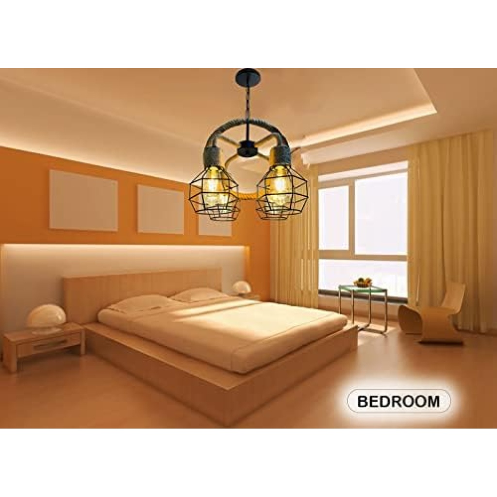 FazNova Hemp Rope Chandelier| Rustic & Eco-Friendly Lighting for Unique Interiors