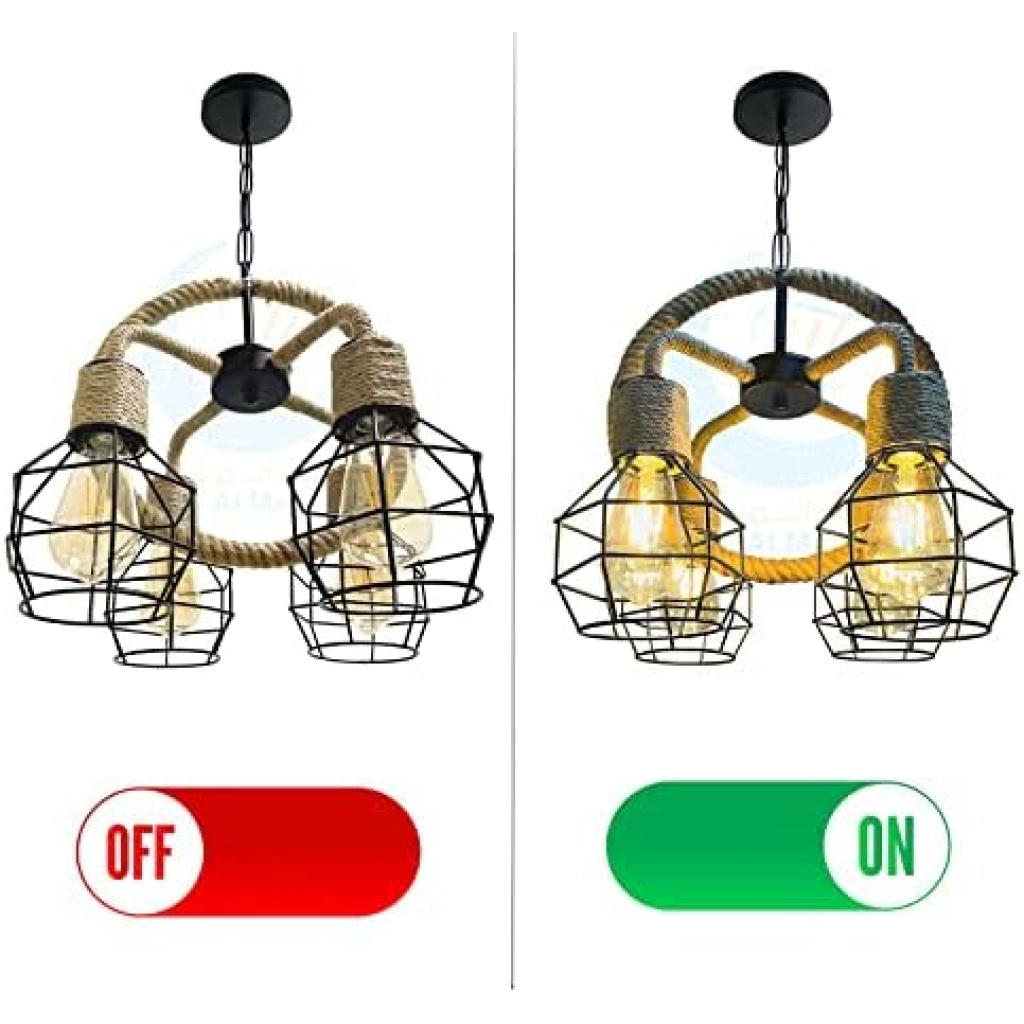 FazNova Hemp Rope Chandelier| Rustic & Eco-Friendly Lighting for Unique Interiors