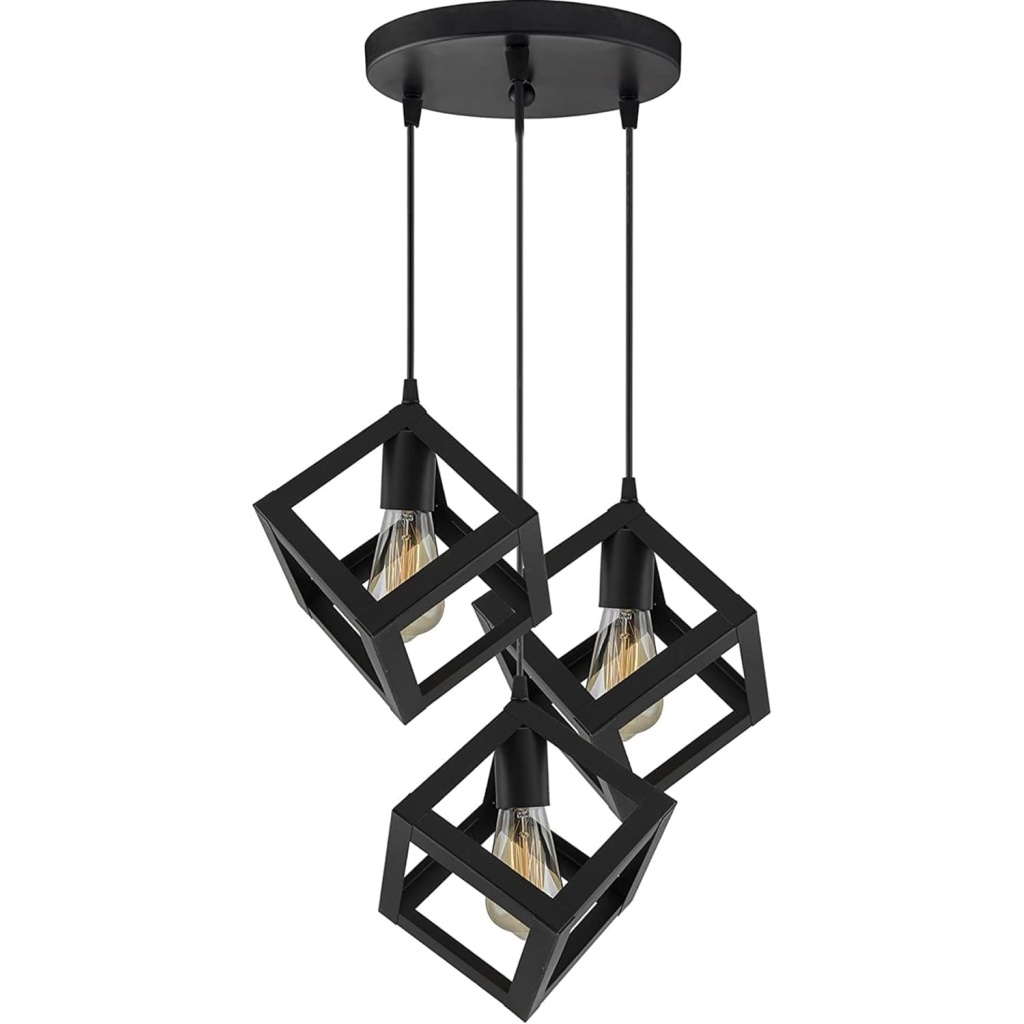 3-Light Round Cluster Chandelier FazNova Iron Chandelier | Rustic & Durable Lighting for Elegant Interiors