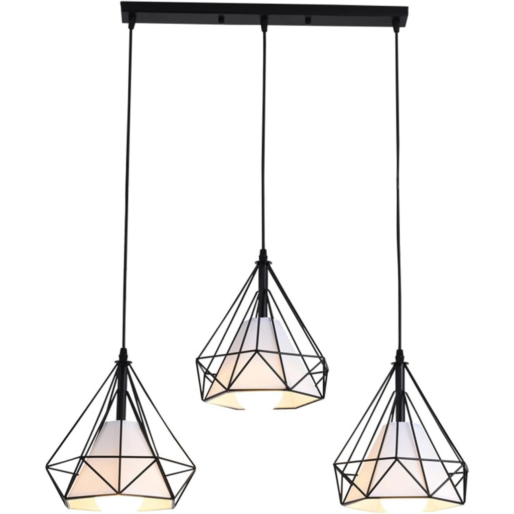 DGSD 3 Lights Industrial Pendant Lamp FazNova Iron Chandelier | Rustic & Durable Lighting for Elegant Interiors