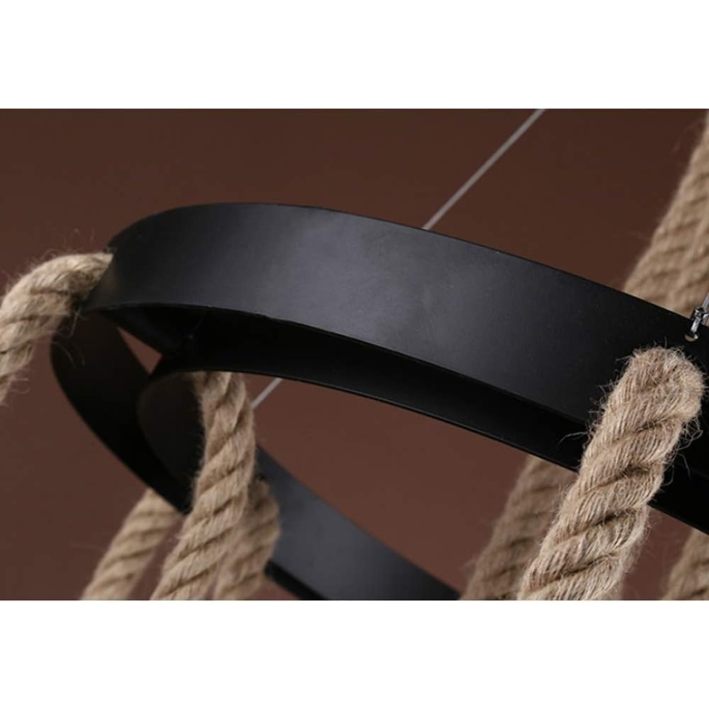American Creative Iron Cage FazNova Hemp Rope Chandelier| Rustic & Eco-Friendly Lighting for Unique Interiors