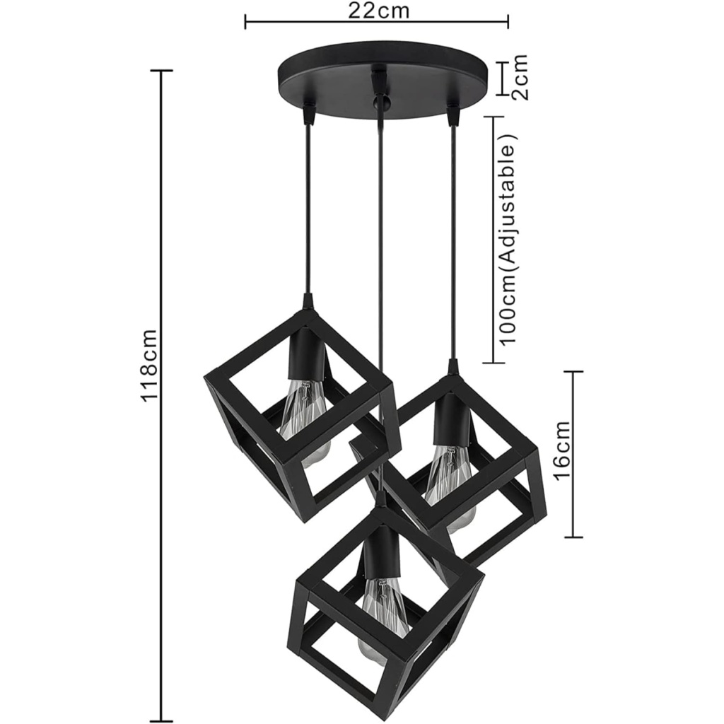 3-Light Round Cluster Chandelier FazNova Iron Chandelier | Rustic & Durable Lighting for Elegant Interiors