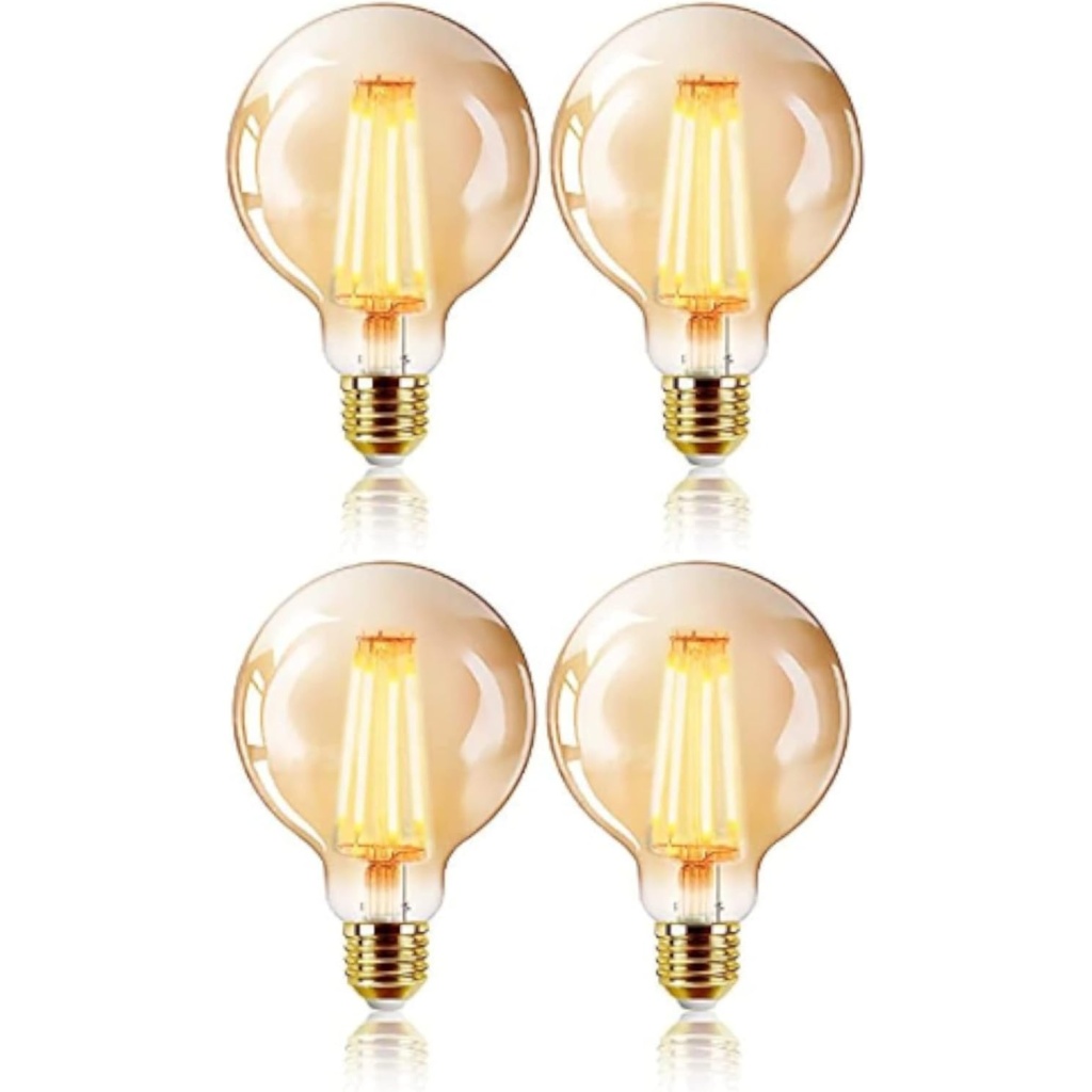 4 Pack 4W G95 Amber Warm White FazNova Lighting | Energy-Efficient & Long-Lasting Illumination