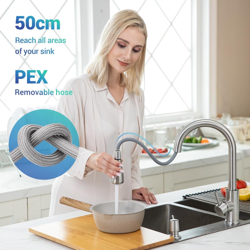 APPASO Kitchen Modern Faucet Single Lever Sink Mixer | Sleek & Durable Faucet for Kitchens & Bathrooms