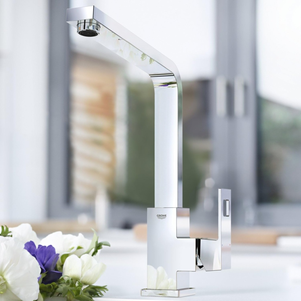 GROHE Eurocube Single-Lever Sink Mixer 1/2" | Sleek & Durable Faucet for Kitchens & Bathrooms