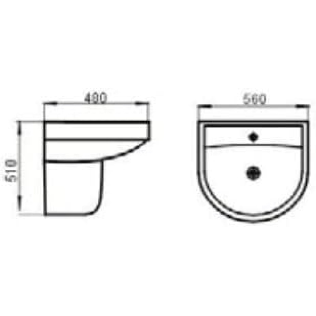 Danube Home Milano Wall Hung Wash Basin ON-0013