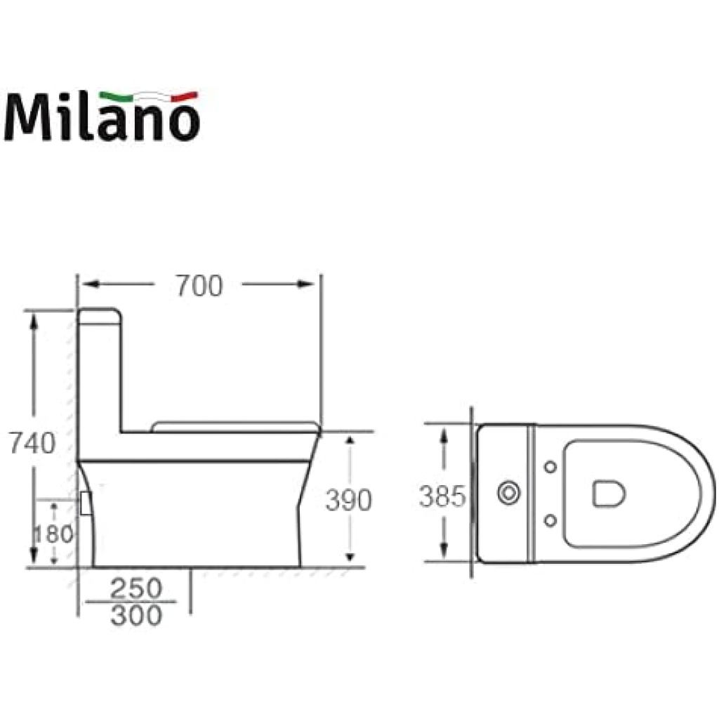 Danube Home Milano WC Model No 279 | Stylish & Durable Design for Bathrooms