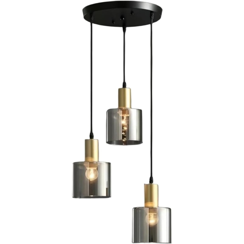 Gray Glass Pendant Light | LIGHTING LED Chandeliers | FazNova Ceiling Chandelier | Elegant & Modern Lighting for Sophisticated Interiors