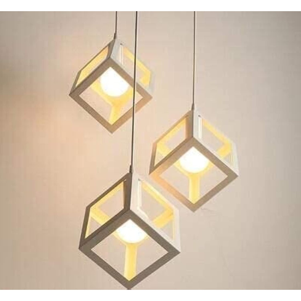 White Metal Hanging Lights | FazNova Iron Chandelier | Rustic & Durable Lighting for Elegant Interiors