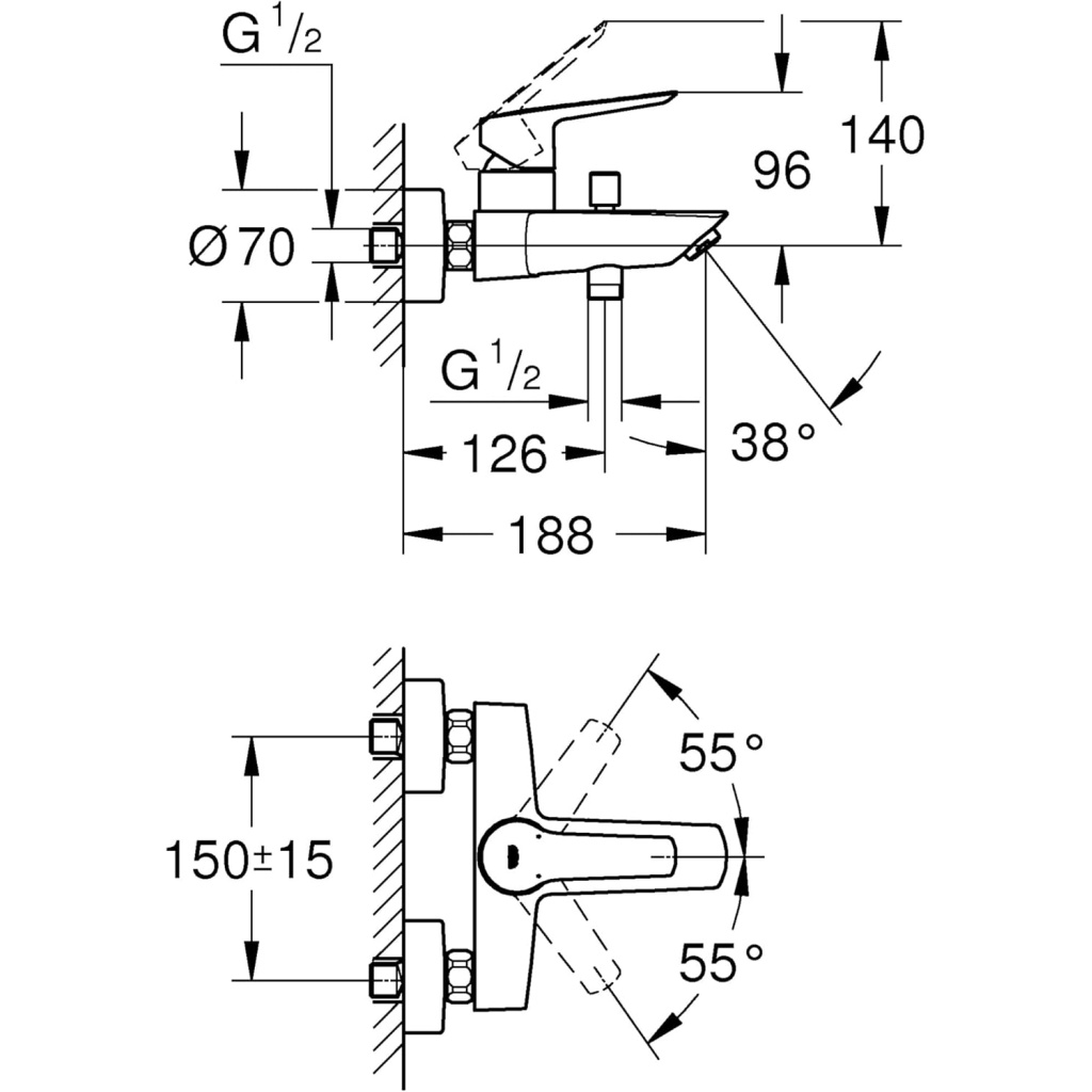 GROHE QUICKFIX Start Wall Mounted