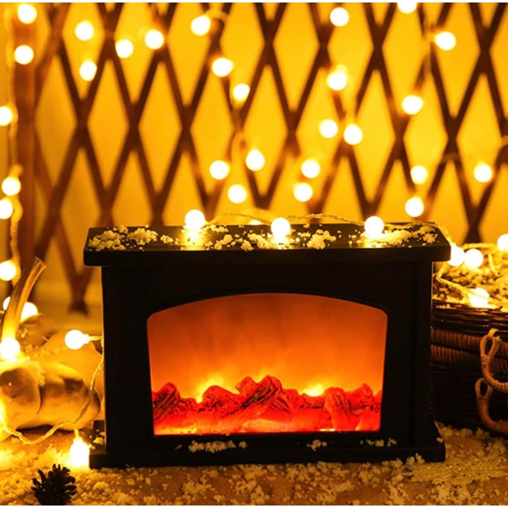 Red Coral LED Flame Lantern Lamp