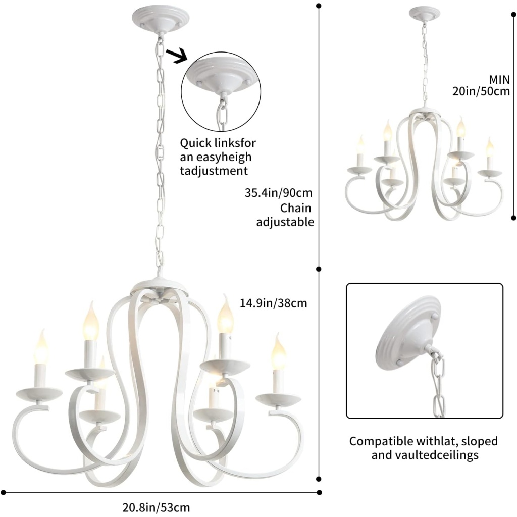 Garwarm Sputnik White Chandelier | FazNova Ceiling Chandelier | Elegant & Modern Lighting for Sophisticated Interiors