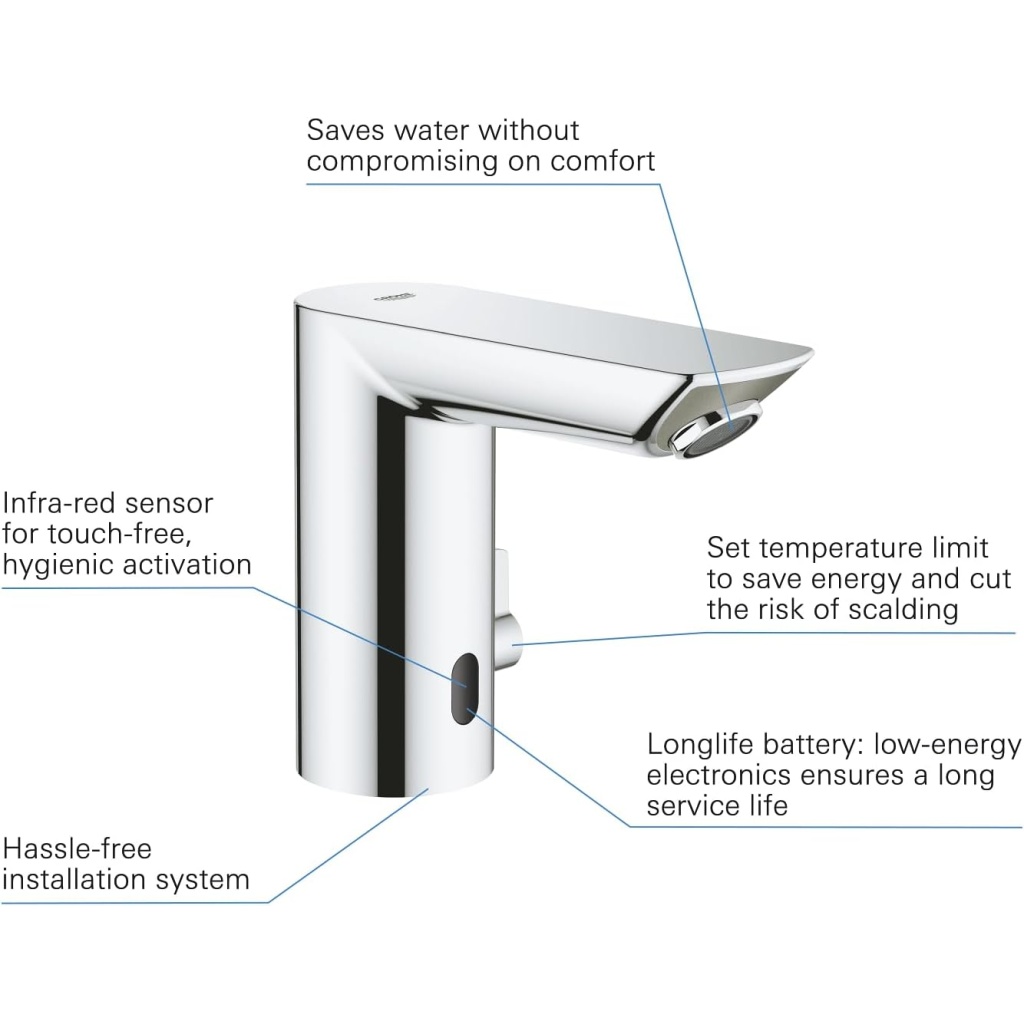 GROHE Mixer Bathroom Fixtures E Infra-Red Electronic Basin Faucet Tap 1/2