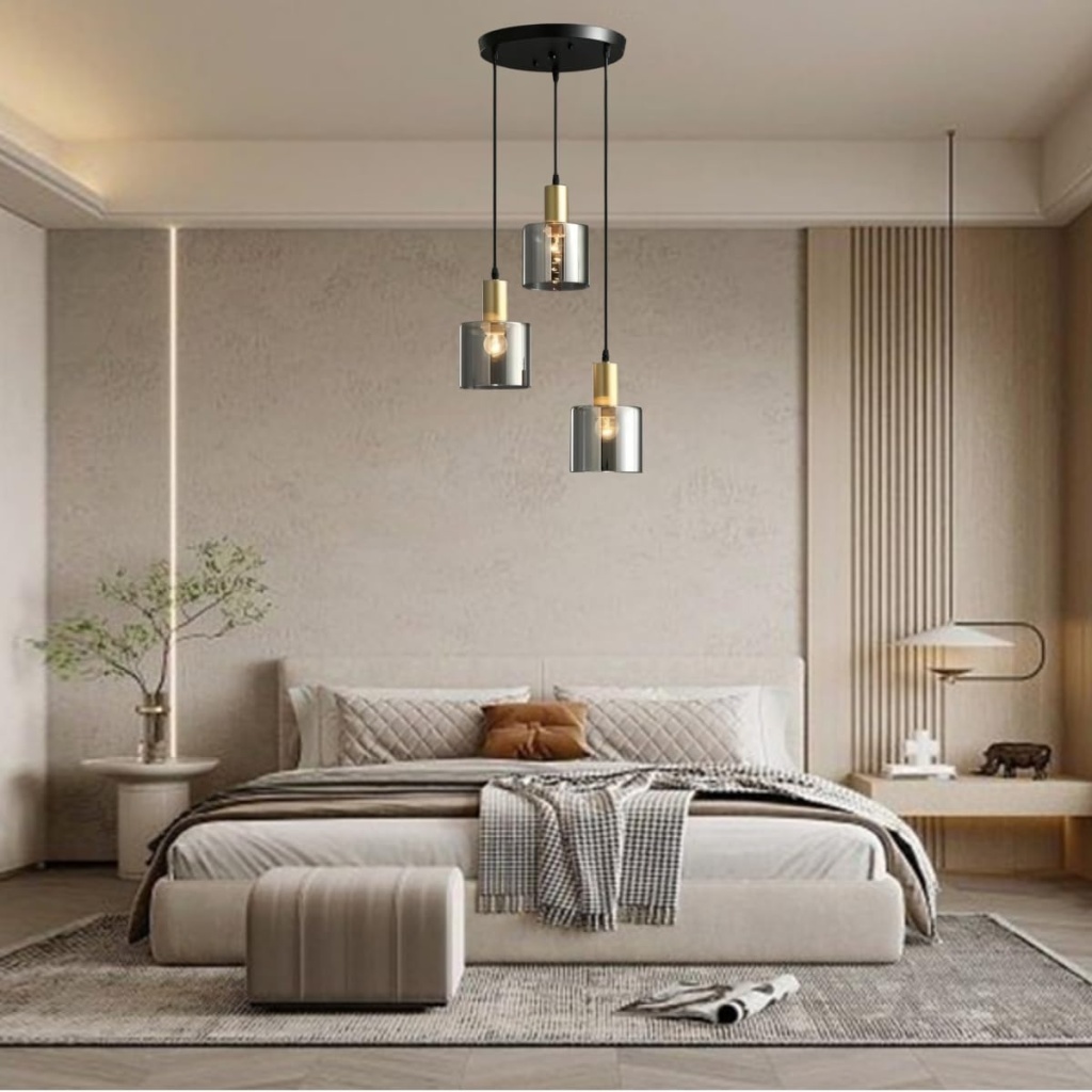 Gray Glass Pendant Light | LIGHTING LED Chandeliers | FazNova Ceiling Chandelier | Elegant & Modern Lighting for Sophisticated Interiors