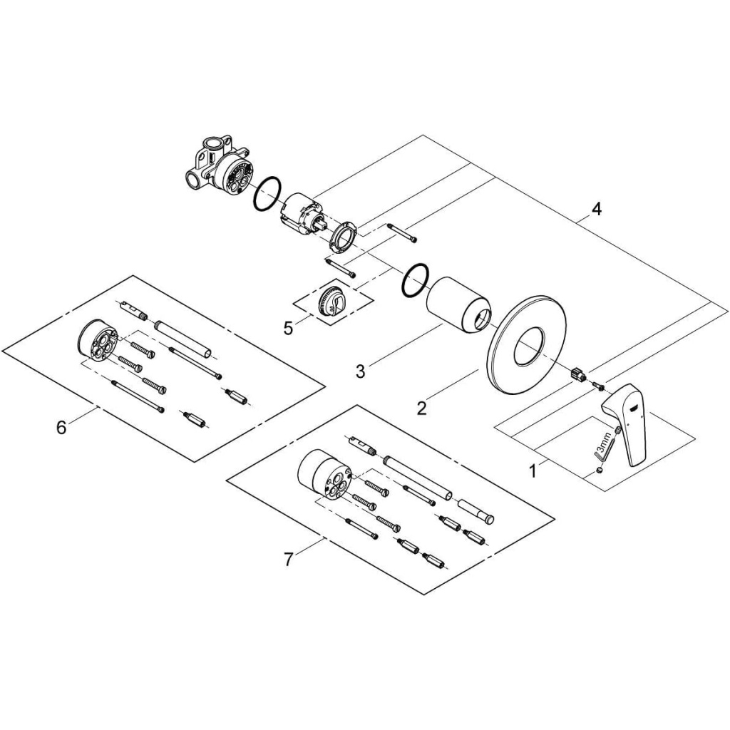 Grohe Bauclassic Single-Lever Shower Mixer