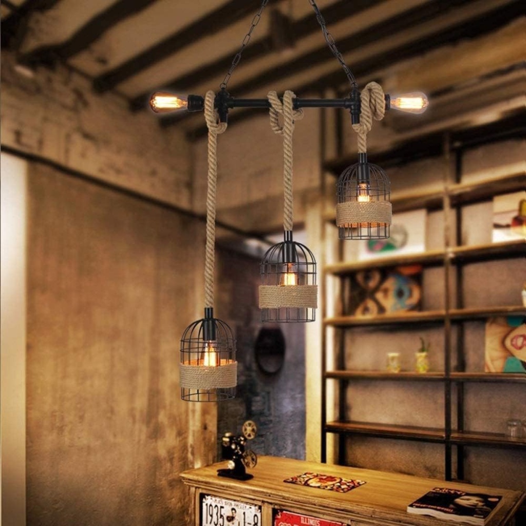 Farmhouse Hemp Rope Chandelier | FazNova Hemp Rope Chandelier| Rustic & Eco-Friendly Lighting for Unique Interiors