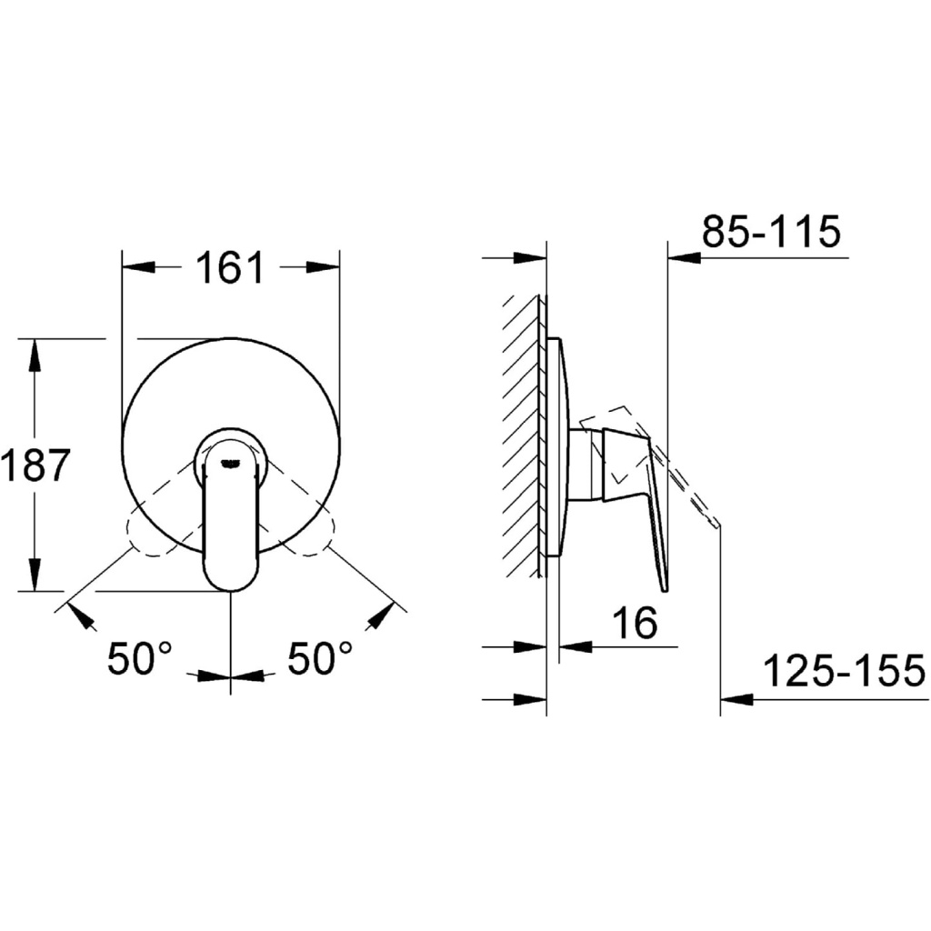 GROHE Eurocosmo Single-Lever Shower Mixer
