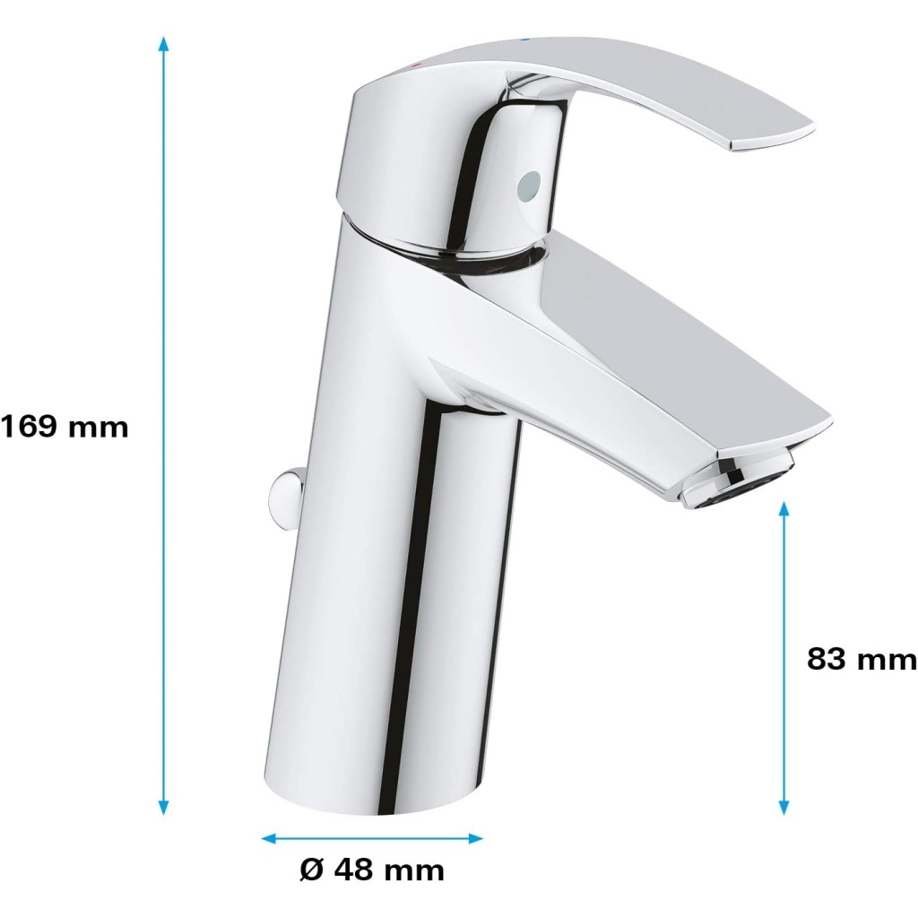 Grohe Eurosmart Single-Lever | Grohe Eurosmart Single-Lever Basin Mixer 1/2 | Modern Chrome Finish