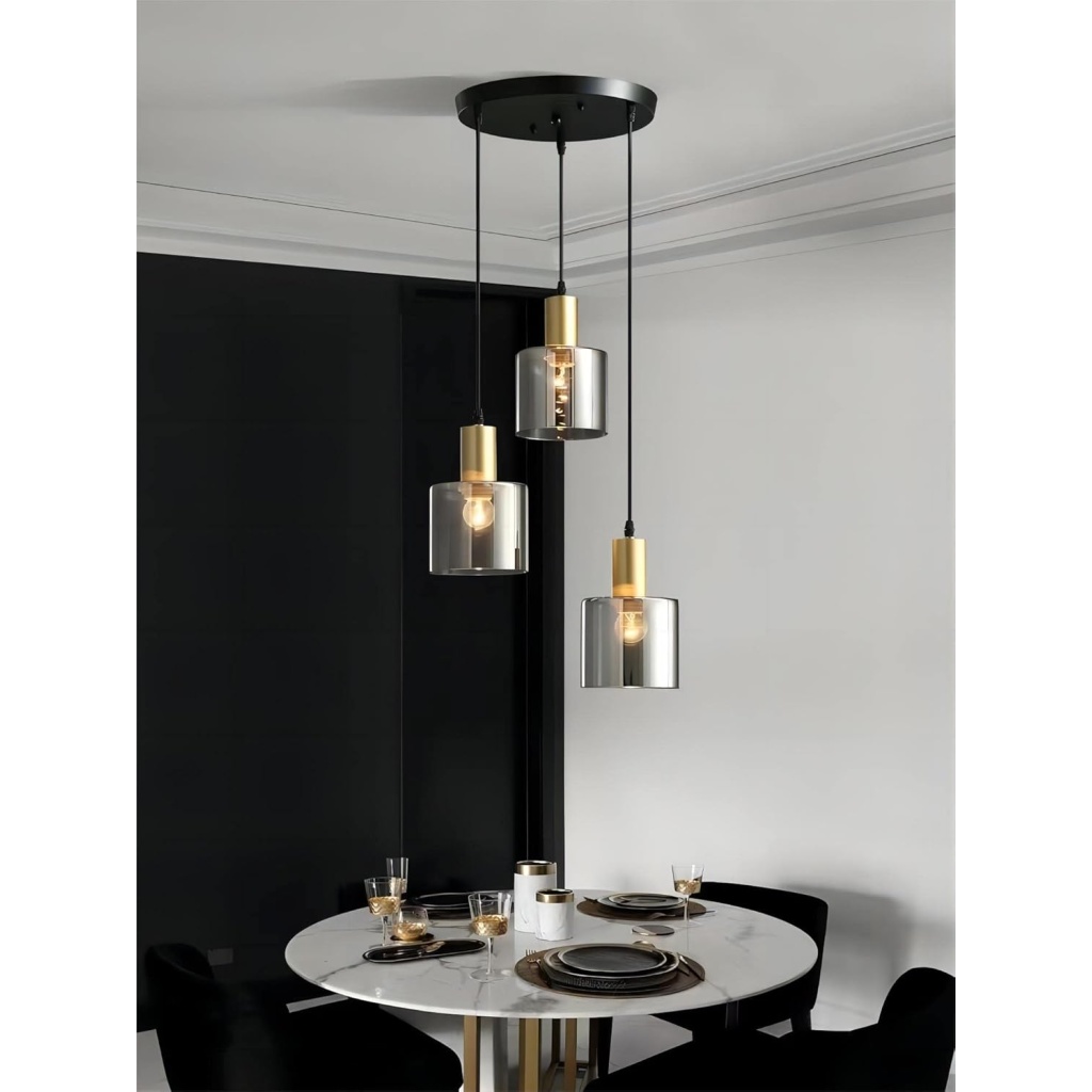 Gray Glass Pendant Light | LIGHTING LED Chandeliers | FazNova Ceiling Chandelier | Elegant & Modern Lighting for Sophisticated Interiors