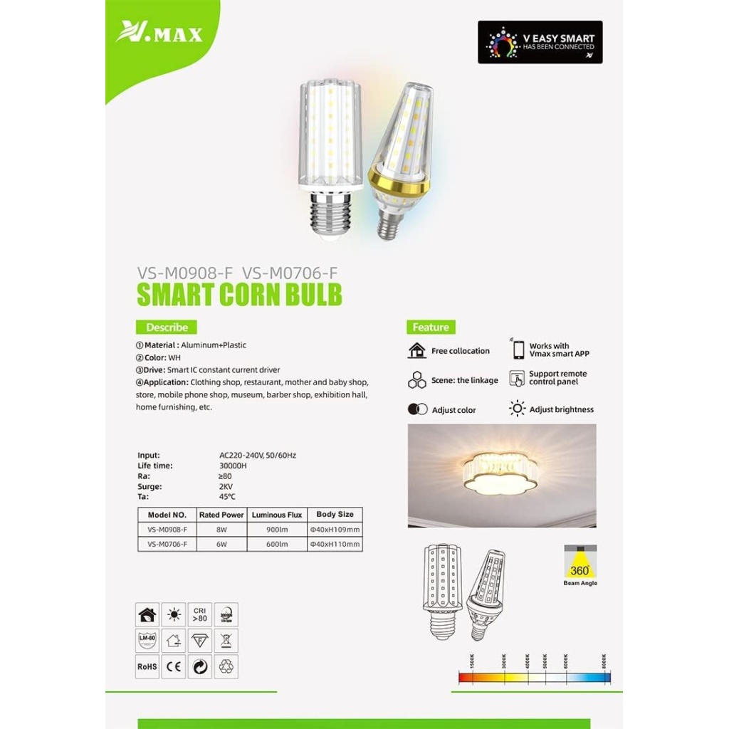 Smart LED Bulb 6W | LED Wall Light | Modern & Energy-Efficient Lighting for Indoor & Outdoor Spaces