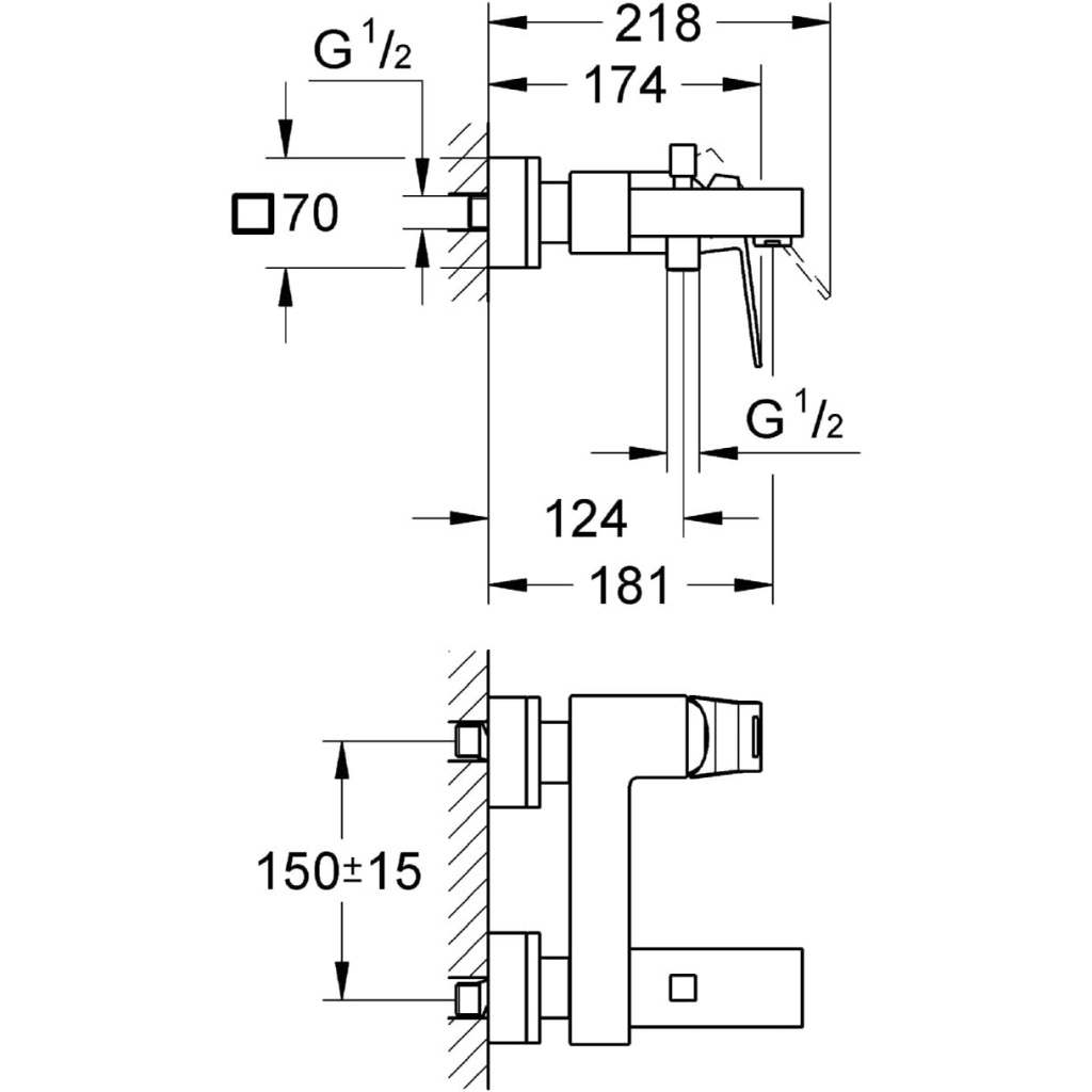 Single-Lever Bath/Shower Mixer 1/2 Chrome