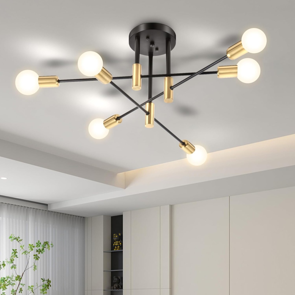 6-Lights Black Chandelier FazNova Ceiling Chandelier | Elegant & Modern Lighting for Sophisticated Interiors