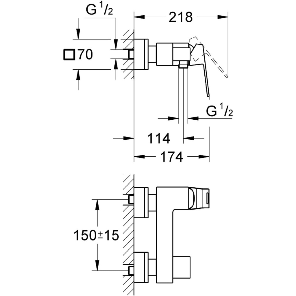 Single-Lever Bath/Shower Mixer 1/2 Chrome
