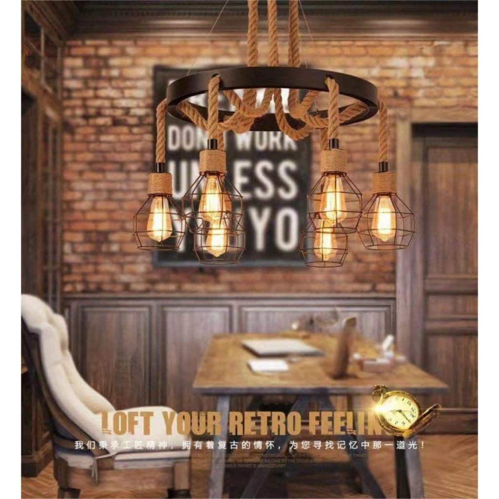 FazNova Hemp Rope Chandelier| Rustic & Eco-Friendly Lighting for Unique Interiors