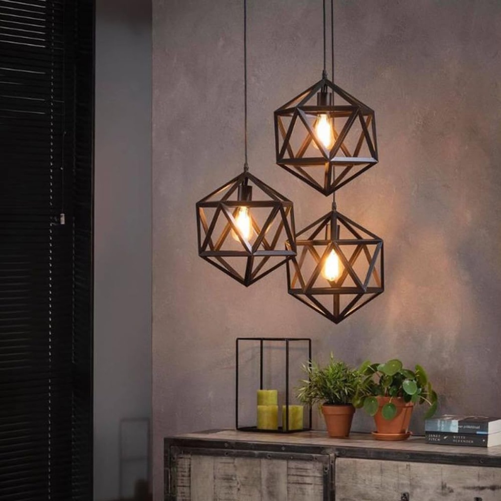 V.MAX E27 Pendant Light | FazNova Iron Chandelier | Rustic & Durable Lighting for Elegant Interiors