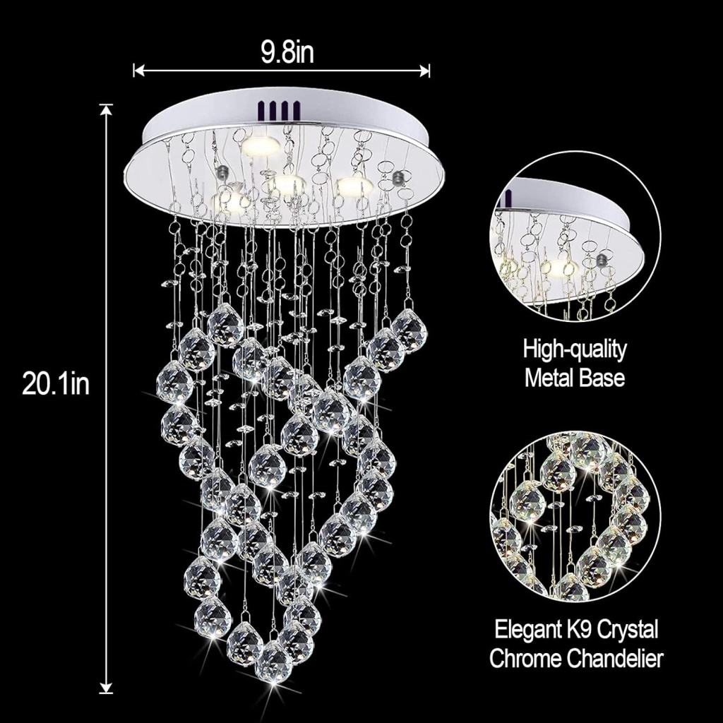 Modern K9 Raindrop Crystal | FazNova Ceiling Chandelier | Elegant & Modern Lighting for Sophisticated Interiors