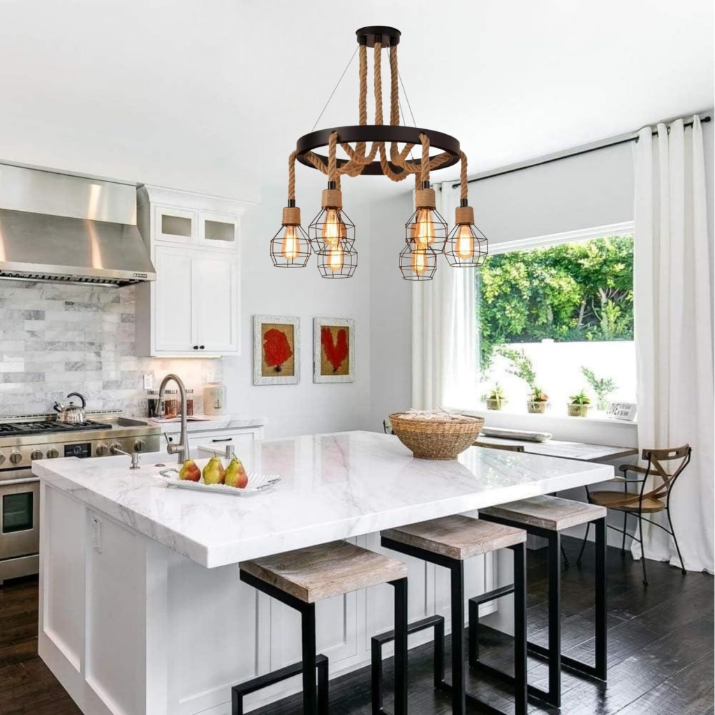 FazNova Hemp Rope Chandelier| Rustic & Eco-Friendly Lighting for Unique Interiors