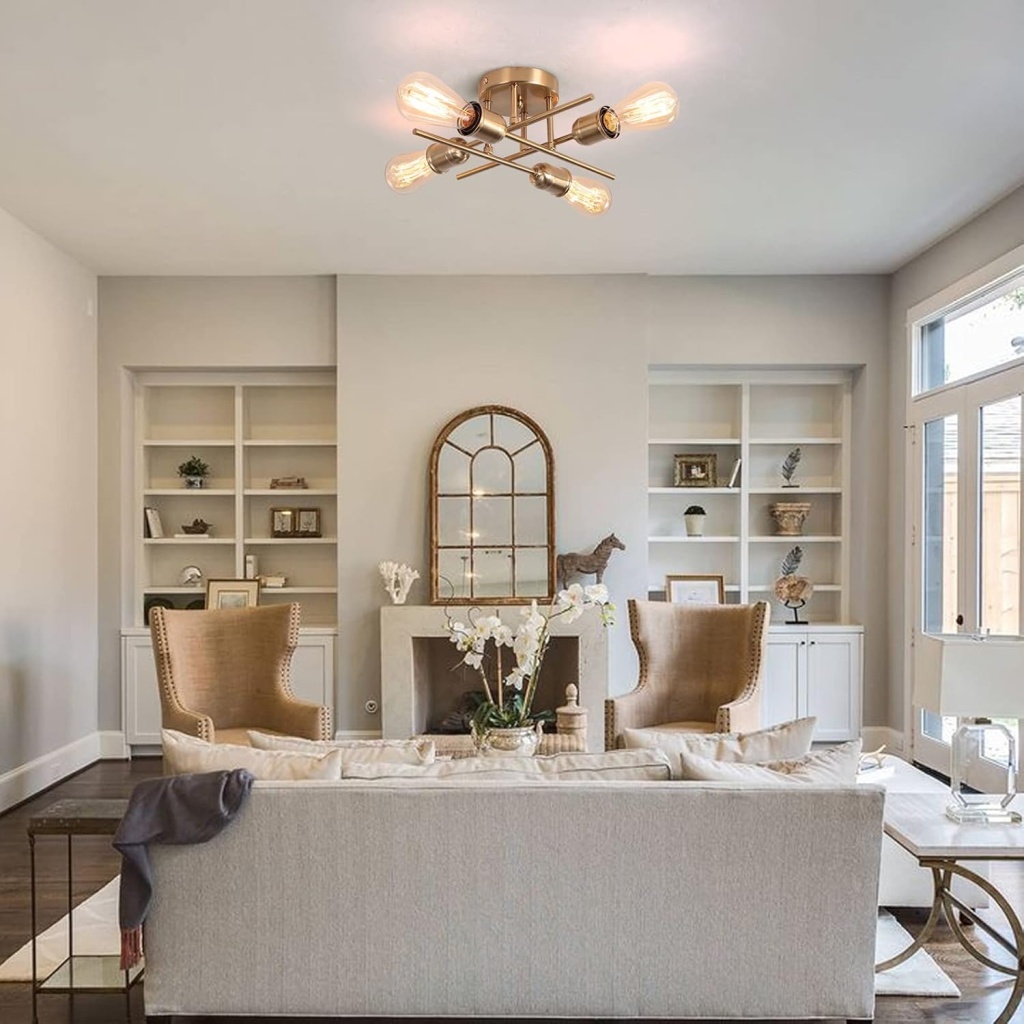 Gold Modern Ceiling Light | FazNova Ceiling Chandelier | Elegant & Modern Lighting for Sophisticated Interiors