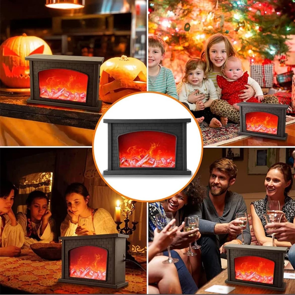 Red Coral LED Flame Lantern Lamp