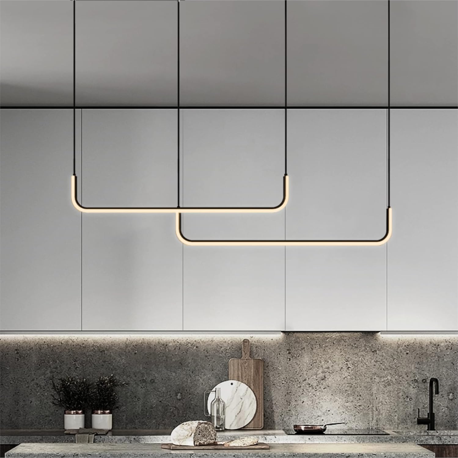 V.MAX Modern Chandelier 90cm | Linear LED Chandelier