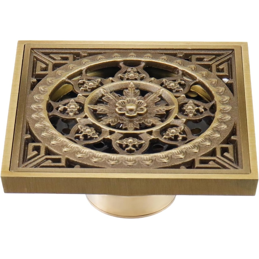 WDONAY Square Shower Drain 4 Inch Tiles Drain | Durable & Efficient Water Drainage Solution for Floors