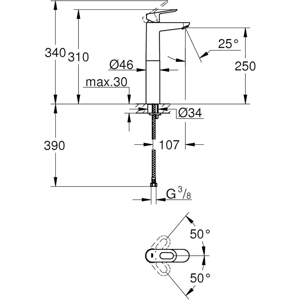Grohe BauLoop Single-Lever Basin Mixer 1/2
