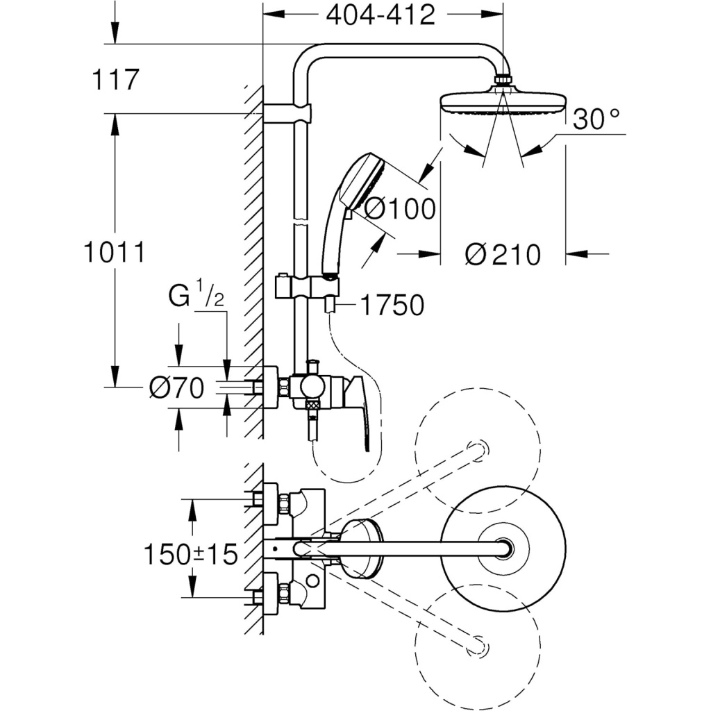 Grohe Tempesta Cosmopolitan System 210 Shower System