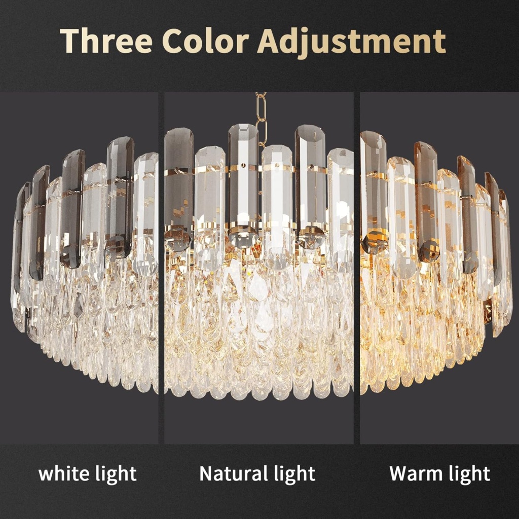 Luxury Round Crystal Chandelier | FazNova Ceiling Chandelier | Elegant & Modern Lighting for Sophisticated Interiors
